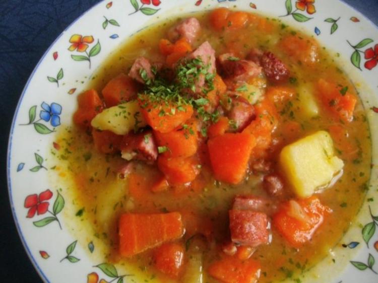 Möhreneintopf mit Kasseler - einfach - 110 kcal/100g