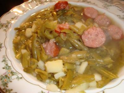 Grüne Bohnensuppe - Rezept