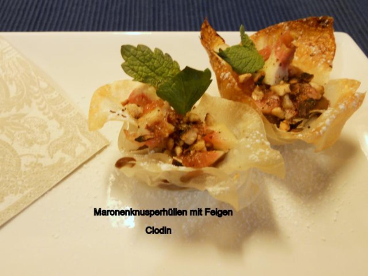 Maronen-Knusperhüllen mit frischen Feigen - Rezept