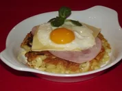 Schweizer Sennen-Rösti mit Schinken, Käse und Spiegelei - Rezept