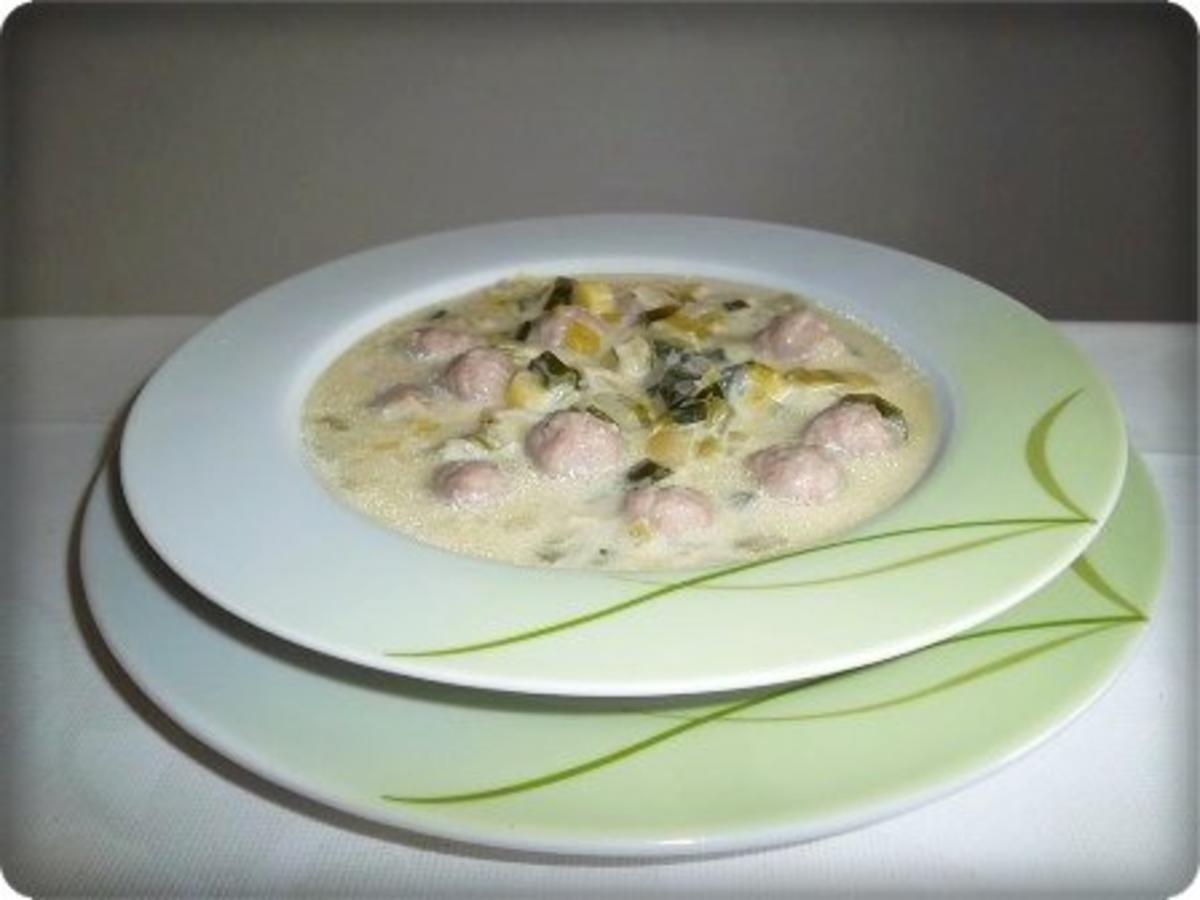 Lauch-Käsesuppe mit Mettwurst  Bällchen - Rezept - Bild Nr. 12