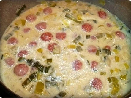 Lauch-Käsesuppe mit Mettwurst  Bällchen - Rezept - Bild Nr. 11