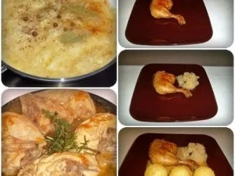 Rezept: Rosmarin-Thymian Hähnchen mit würzigem Sauerkraut und Kartoffelklößen dazu. Bild Nr. 3 Rosmarin-Thymian Hähnchen mit würzigem Sauerkraut und Kartoffelklößen dazu. - Rezept - Bild Nr. 3