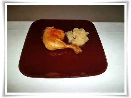 Rezept: Rosmarin-Thymian Hähnchen mit würzigem Sauerkraut und Kartoffelklößen dazu. Bild Nr. 13 Rosmarin-Thymian Hähnchen mit würzigem Sauerkraut und Kartoffelklößen dazu. - Rezept - Bild Nr. 13