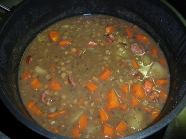 Linseneintopf Linsensuppe süß-sauer - Rezept