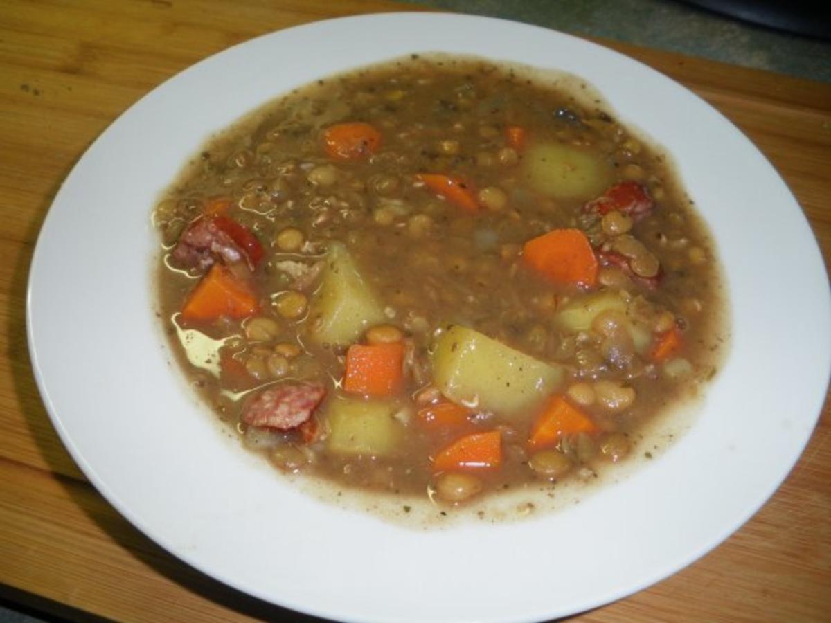 Bilder für Linseneintopf Linsensuppe süß-sauer - Rezept