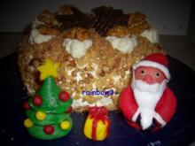 Backen: Fruchtige Mini-Weihnachtstorte mit Nuss und Marzipan-Deko - Rezept