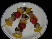 Gemüsespieschen in Thymianöl mariniert und gegart - Rezept