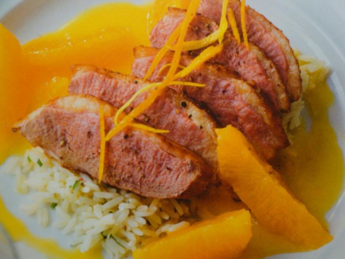 Bilder für Entenbrust mit fruchtiger Orangensauce - Rezept