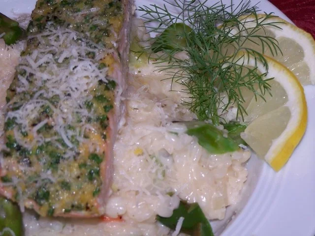 Schlürflachs mit Spargelrisotto - Rezept