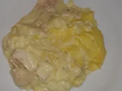 Hähnchenragout mit Kartoffelsauce überbacken - Rezept