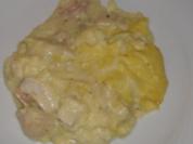 Hähnchenragout mit Kartoffelsauce überbacken - Rezept