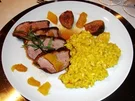 Entenbrust mit Portweinfeigen und Safran - Risotto - Rezept