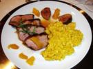 Entenbrust mit Portweinfeigen und Safran - Risotto - Rezept