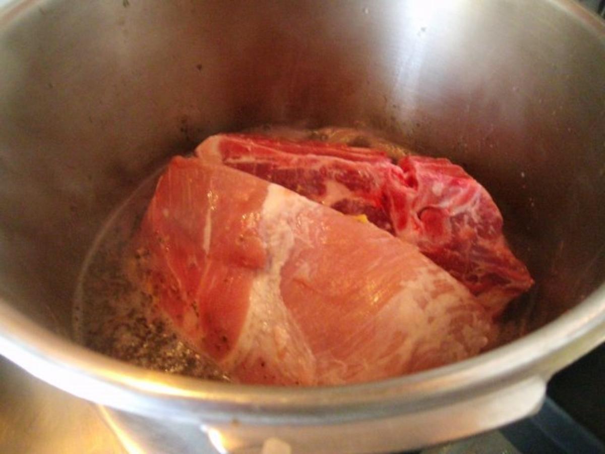 Grünkohl in Wurstsuppe gekocht mit dicker Rippe und Schweinekamm - Rezept - Bild Nr. 4