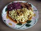 Rezept: Resteverwertung : Putenkeule / Mandarinen-Rotkohl / mit Spätzle Resteverwertung : Putenkeule / Mandarinen-Rotkohl / mit Spätzle - Rezept