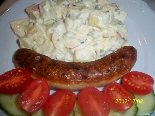 kartoffelsalat nach holzapfels art mit bratwürstchen - Rezept - Bild Nr. 4