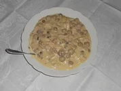 "Oma-Friede`s" Hühner-Frikassèe, für Feinschmecker. (Rzpt. um 1910) - Rezept