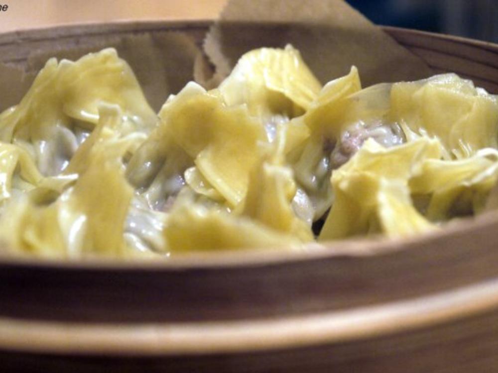 Dim Sum mit Pilz Hackfleisch Füllung - einfach - 161 kcal/100g