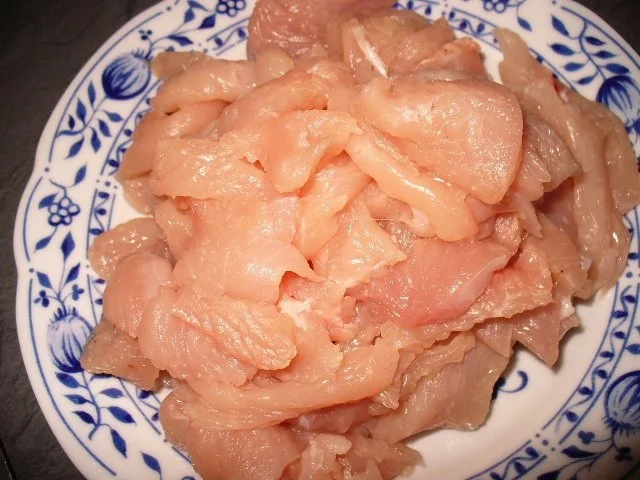 Geschnetzeltes vom Huhn mit gebratenen  Chicorèespalten und Kidneybohnen an Reis - Rezept - Bild Nr. 6