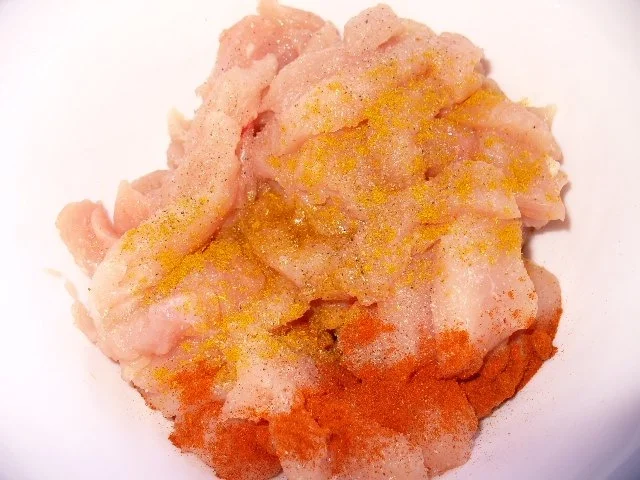 Geschnetzeltes vom Huhn mit gebratenen  Chicorèespalten und Kidneybohnen an Reis - Rezept - Bild Nr. 7