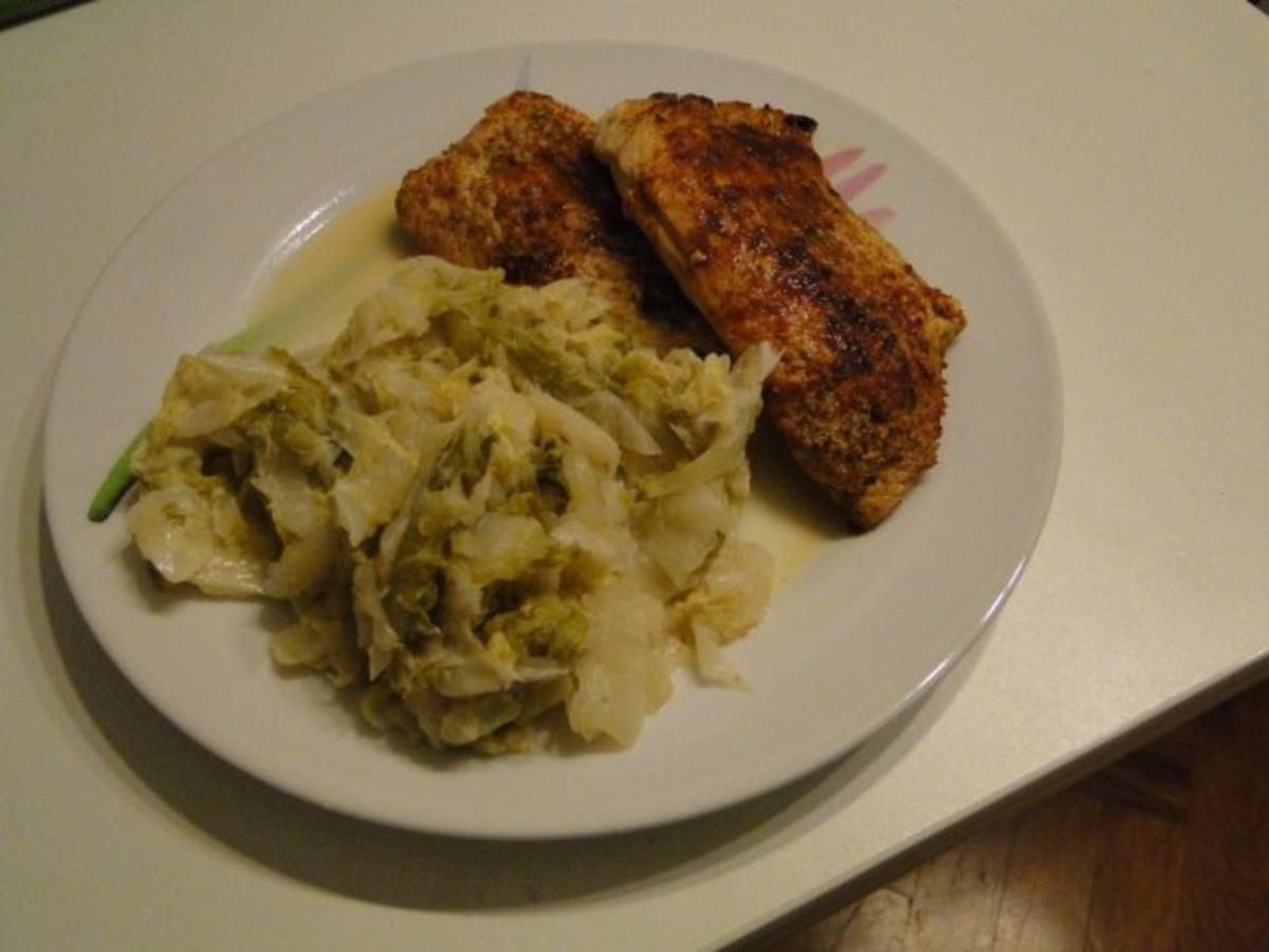 Putenschnitzel mit Chili und Chinakohl und - Rezept