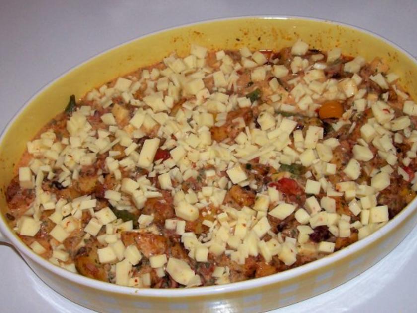 Pikanter Tex Mex Kartoffel Auflauf - einfach - 189 kcal/100g