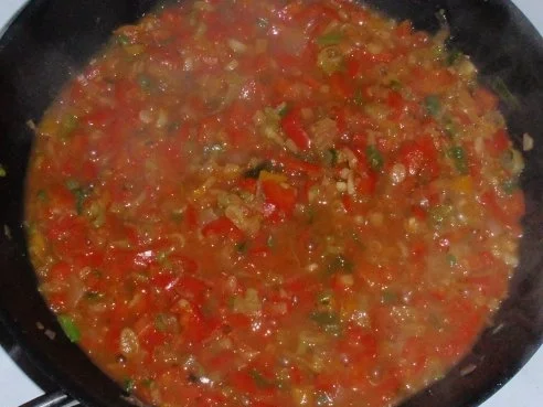 Pikante Hähnchenstreifen mit Spaghettitürmchen - Rezept - Bild Nr. 9