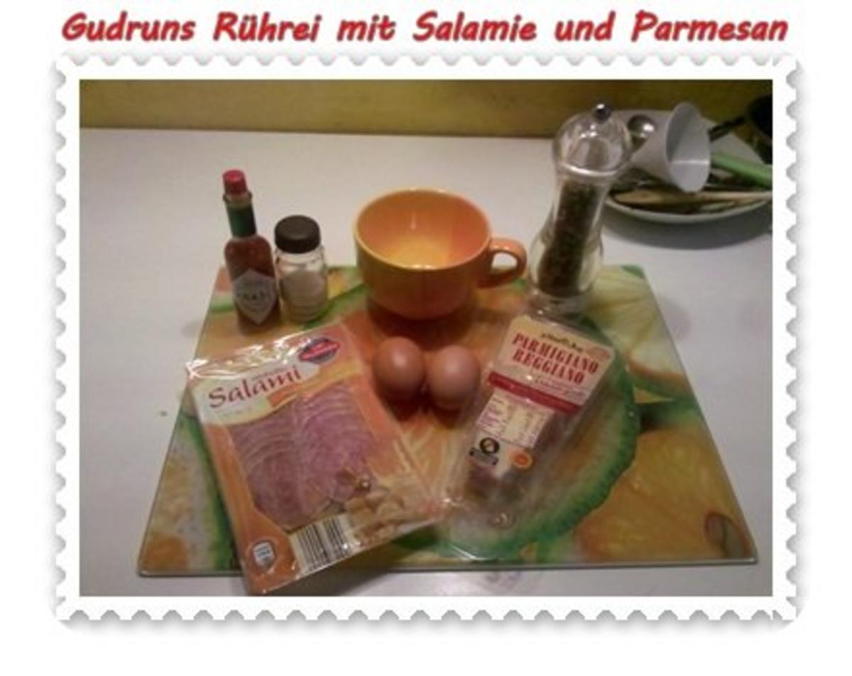 Eier: Rührei mit Salamie und Parmesan - Rezept - Bild Nr. 2