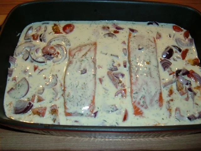 Fisch : Lachs in Dillsoße aus dem Ofen - Rezept - Bild Nr. 2