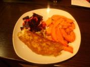 Gebackener Kürbis mit Seelachsfilet "Müllerin" - Rezept