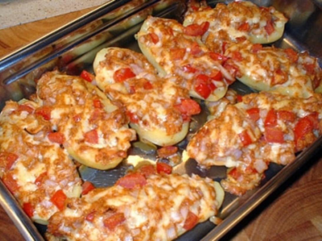 Gefüllte Kartoffeln - schnell &amp; einfach - 83 kcal/100g