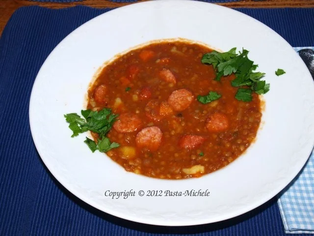 Linsensuppe mit Cabanossi oder Sucuk - Rezept