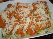 Rezept: Fischstäbchen auf Kartoffelpüree Fischstäbchen auf Kartoffelpüree - Rezept