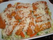 Rezept: Fischstäbchen auf Kartoffelpüree Fischstäbchen auf Kartoffelpüree - Rezept