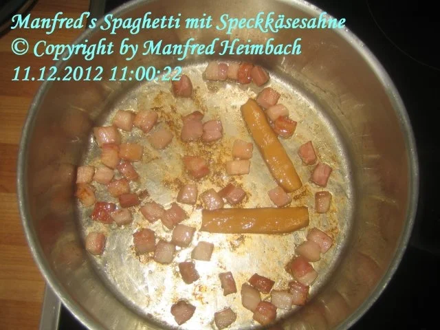 Italienisch – Manfred’s Spaghetti mit Speckkäsesahnesauce - Rezept - Bild Nr. 3