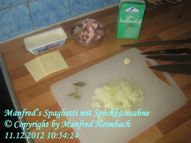 Italienisch – Manfred’s Spaghetti mit Speckkäsesahnesauce - Rezept - Bild Nr. 4