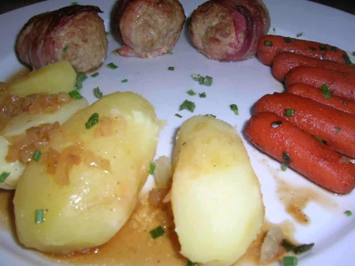 Kleine falsche Hasen in der Muffinform, mit karamellisierten Möhrchen und Kartoffeln - Rezept - Bild Nr. 6