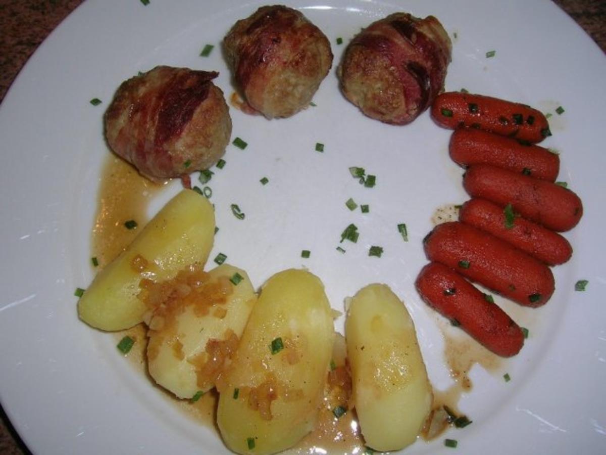 Kleine falsche Hasen in der Muffinform, mit karamellisierten Möhrchen und Kartoffeln - Rezept - Bild Nr. 9