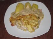 Rezept: Schnitzelauflauf in einer Sahne- Creme fraiche Soße Schnitzelauflauf in einer Sahne- Creme fraiche Soße - Rezept