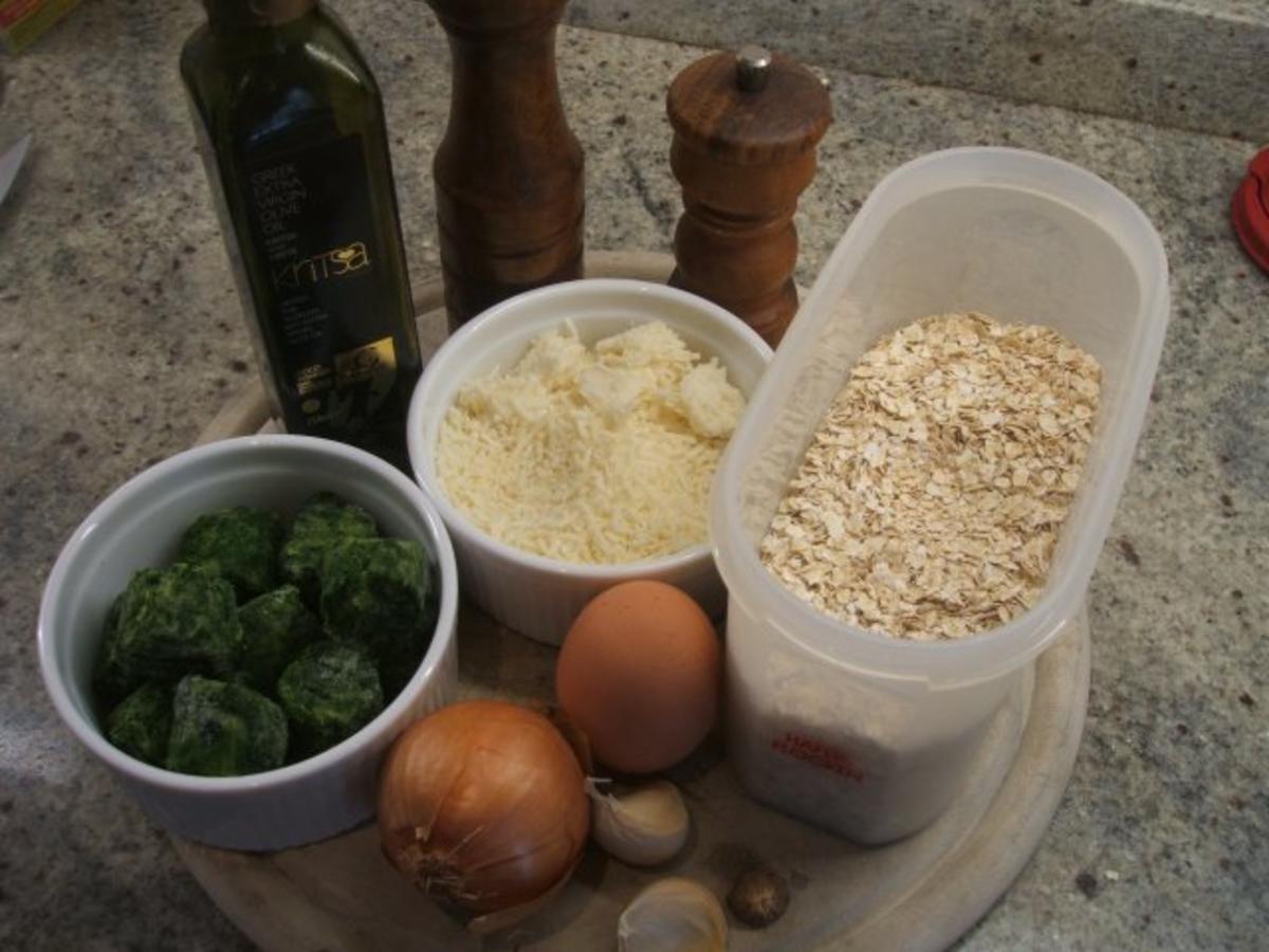 Vollkost: Haferflocken Bratlinge mit Blattspinat - einfach - von lunapiena