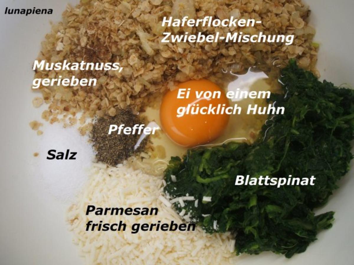 Vollkost: Haferflocken Bratlinge mit Blattspinat - einfach - von lunapiena