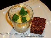 Rezept: Panne Cotta Creme mit Rosmarin-Limette & Schokoladenkuchen Panne Cotta Creme mit Rosmarin-Limette & Schokoladenkuchen - Rezept