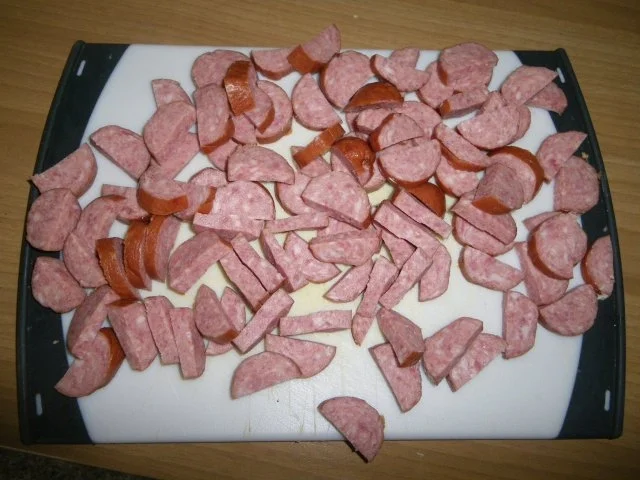 Rezept: Cabanossi mit Kartoffeln und Nudeln Bild Nr. 4 Cabanossi mit Kartoffeln und Nudeln - Rezept - Bild Nr. 4