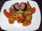Glasiertes Schweinefilet mit Kürbis-Gemüse - Rezept