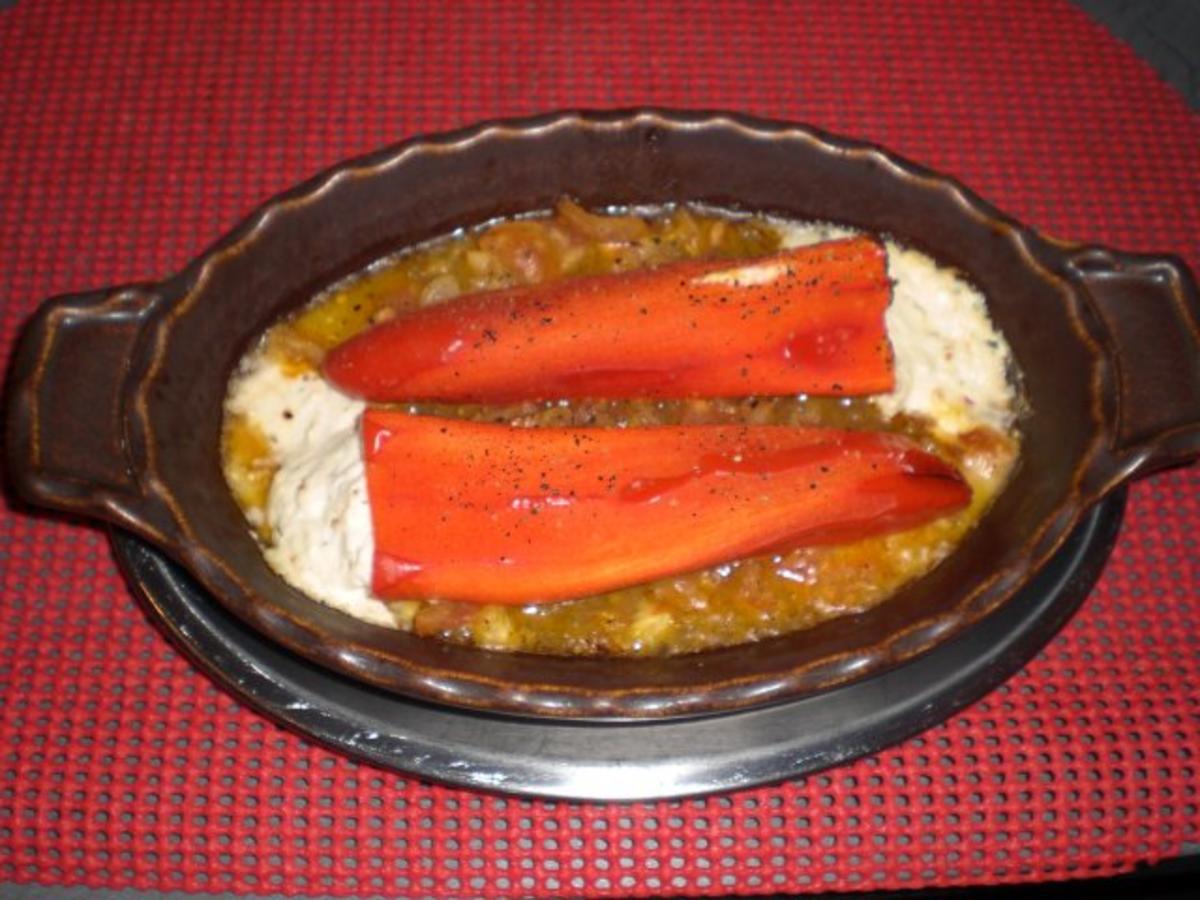 Spitzpaprika gefüllt mit Schafskäse - Rezept
