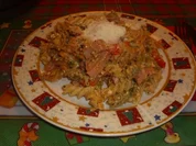 Nudelpfanne mit Jagdwurst und Schafskäse - Rezept