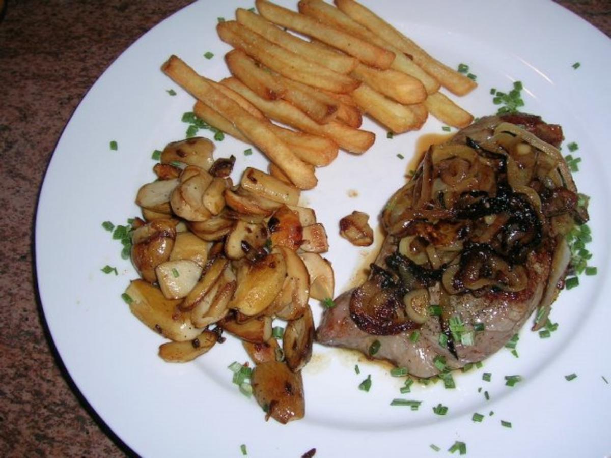 Bilder für Rumpsteak, Steinpilze, Pommes - Rezept