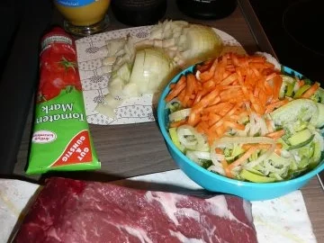 Kartoffelknödel Variation & Bratenfleisch & Feldsalat - Rezept