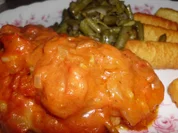 Überbackene Schnitzel mit Blauschimmelkäse - Rezept